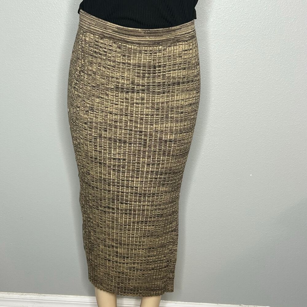 House of Harlow 1960 Textured Knit Midi Pencil Skirt Brown Size M NWT $128
